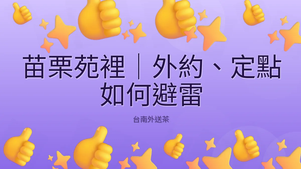 苗栗苑裡|外約、定點 如何避雷